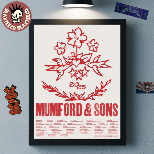 Mumford And Sons Rushmere North America Tour 2025 Schedule Dates Official Home Decor Poster Canvas