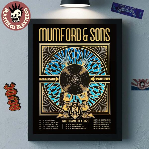 Mumford And Sons The Truth Is All There Is North America 2025 Tour October City Dates Home Decor Poster Canvas