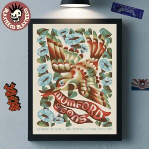 Mumford And Sons Tulsa Oklahoma 2025 Event Poster At Bok Center On October 25 2025 Home Decor Poster Canvas