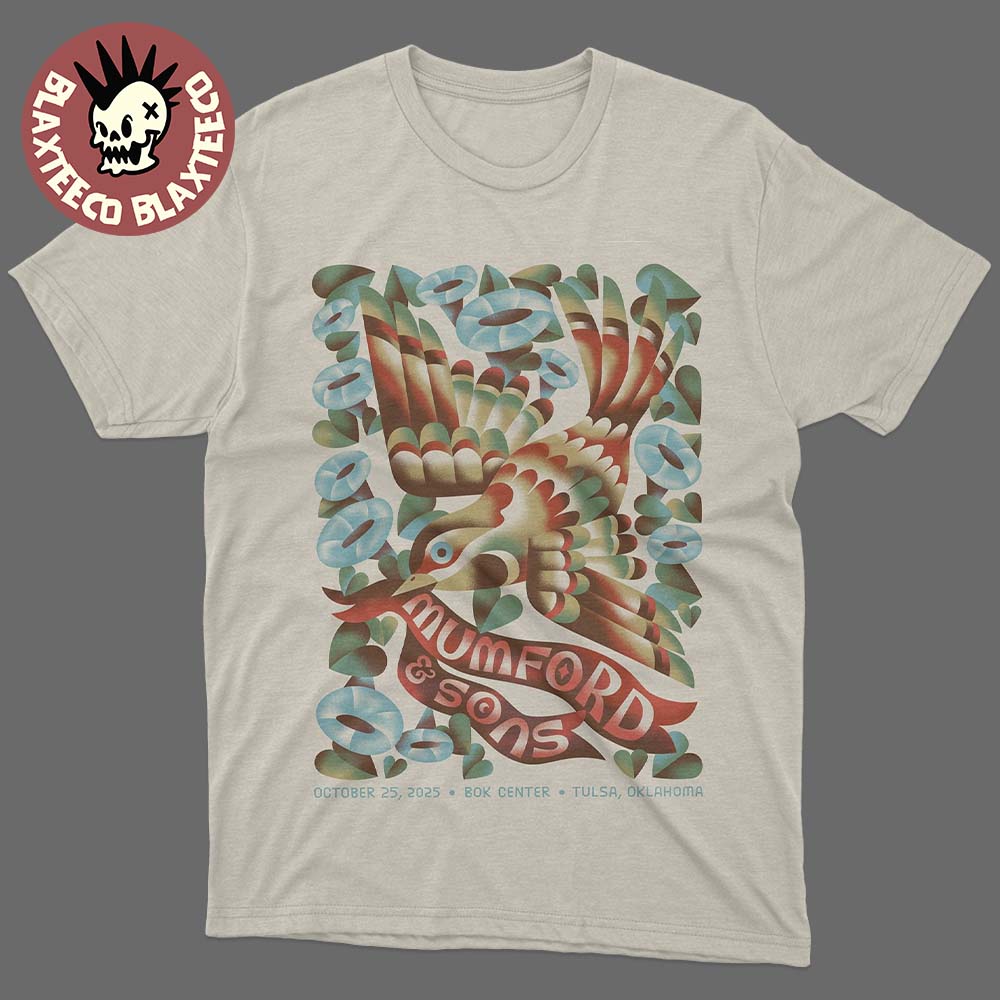 Mumford And Sons Tulsa Oklahoma 2025 Event Poster At Bok Center On October 25 2025 T-Shirt Mumford And Sons Tulsa Oklahoma 2025 Event Poster At Bok Center On October 25 2025 T-Shirt