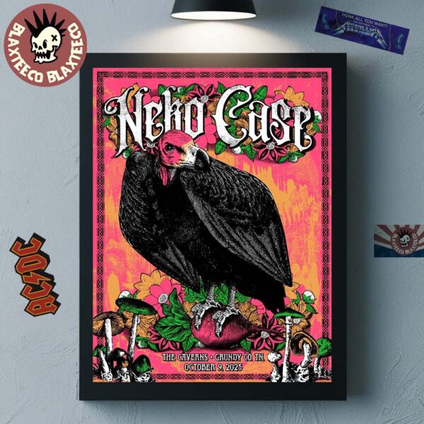 Neko Case Grundy CO Tennessee 2025 Event Poster At The Caverns On October 9 2025 Home Decor Poster Canvas