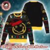 Nirvana Smiley Big Logo Signature Black And Yellow Ugly Christmas Sweater