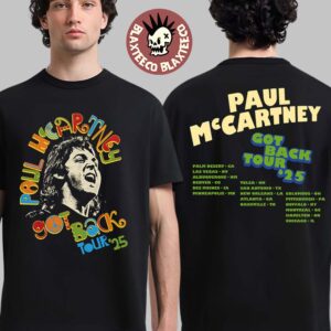 Paul McCartney Got Back Tour 2025 Merch Peace With City Stops Two Sided T-Shirt