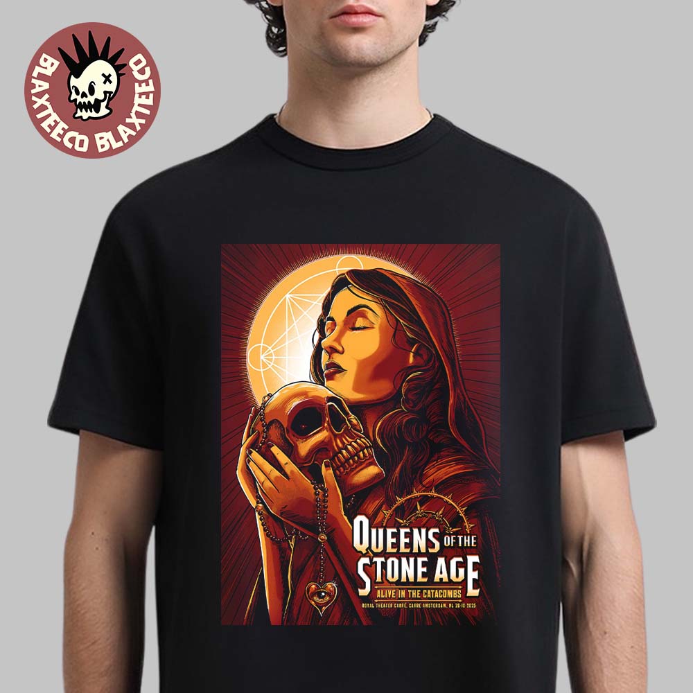 Queens Of The Stone Age Amsterdam Netherlands 2025 Event Poster At Koninklijk Theater Carre On October 26 2025 T-Shirt Queens Of The Stone Age Amsterdam Netherlands 2025 Event Poster At Koninklijk Theater Carre On October 26 2025 T-Shirt