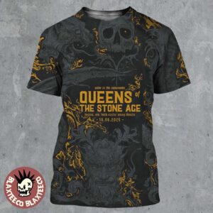 Queens Of The Stone Age Boston Massachusetts 2025 Venue Poster At Boch Center Wang Theatre On October 8 2025 Alive In The Catacombs All Over Print Shirt