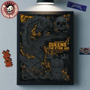 Queens Of The Stone Age Boston Massachusetts 2025 Venue Poster At Boch Center Wang Theatre On October 8 2025 Alive In The Catacombs Poster Canvas