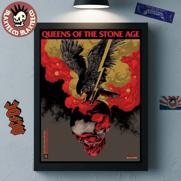 Queens Of The Stone Age Chicago Illinois 2025 Venue Poster At The Chicago Theatre On October 2 2025 Home Decor Poster Canvas