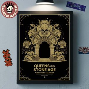 Queens Of The Stone Age Detroit Michigan 2025 Concert Poster At Fox Theatre On October 3 2025 Home Decor Poster Canvas