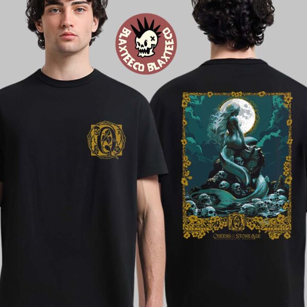 Queens Of The Stone Age New York 2025 Event Poster At Beacon Theatre On October 10 2025 The Death Mermaid Art Two Sided T-Shirt