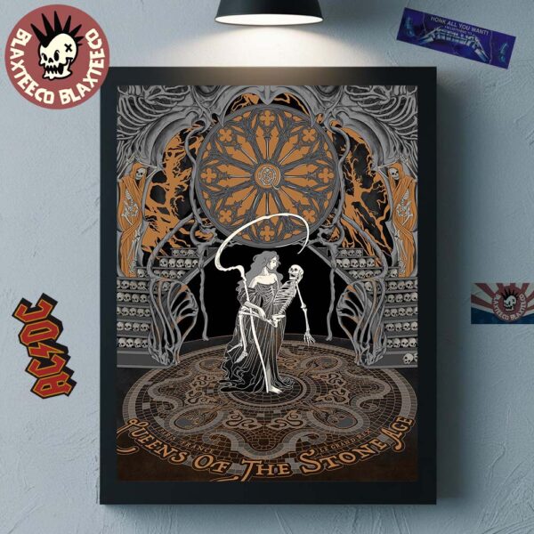 Queens Of The Stone Age Paris France 2025 Poster At Le Grand Rex On October 20 2025 Home Decor Poster Canvas