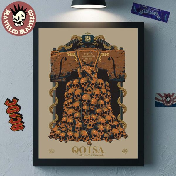 Queens Of The Stone Age Philadelphia PA 2025 Venue Poster At The Met On October 7 2025 Home Decor Poster Canvas