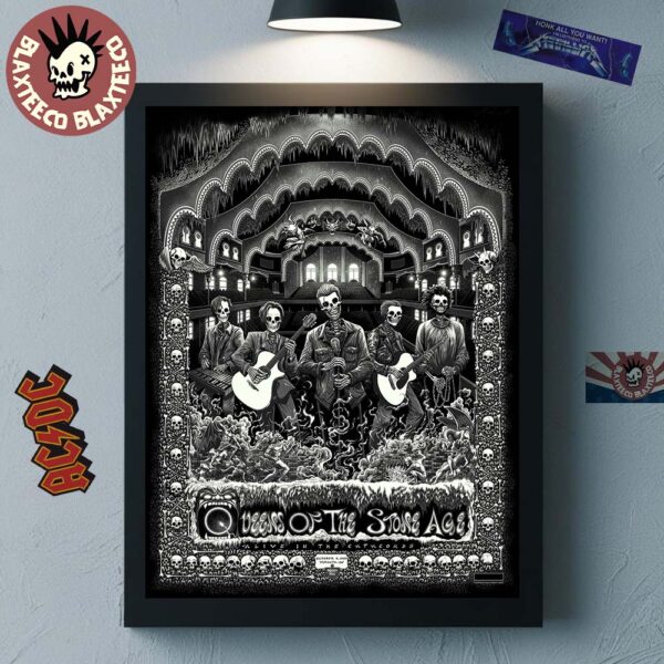 Queens Of The Stone Age Toronto Ontario Canada 2025 Venue Poster Live In The Catacombs On October 5 2025 Home Decor Poster Canvas
