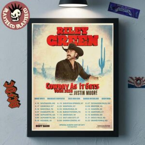 Rilley Green Cowboy As It Gets Tour 2026 Schedule Dates Home Decor Poster Canvas