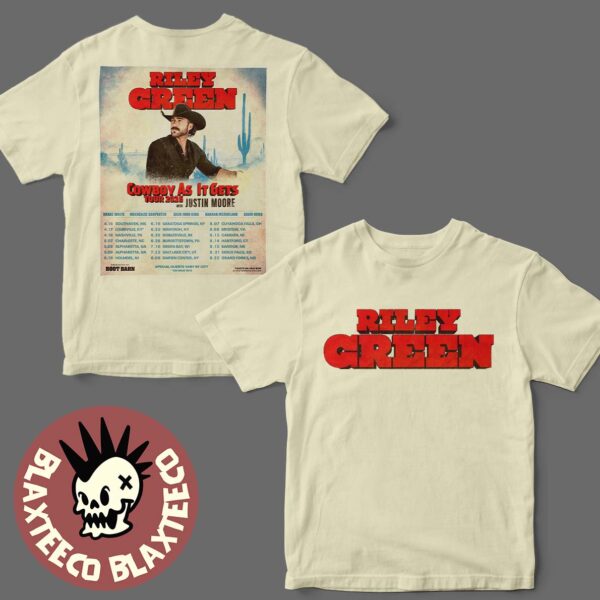 Rilley Green Cowboy As It Gets Tour 2026 Schedule Dates Two Sided T-Shirt