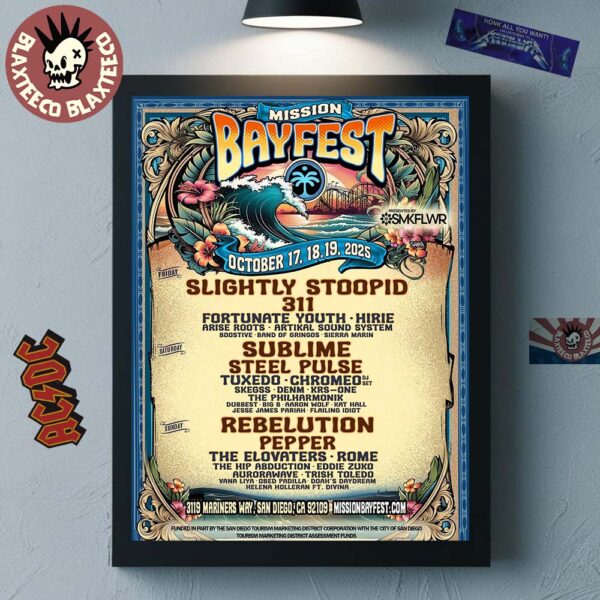 San Diego Bayfest 2025 Official Lineup In San Diego California On October 17 18 19 2025 Home Decor Poster Canvas