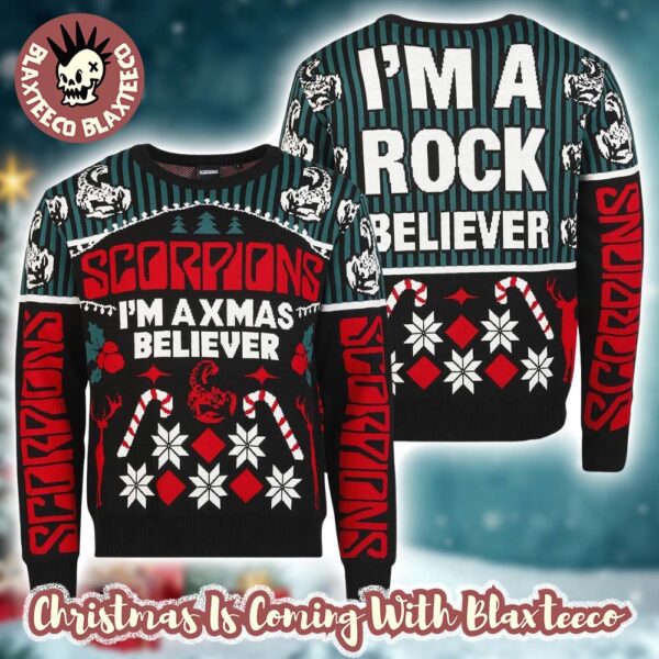 Scorpions I’m A Xmas Believer I’m A Rock Believer Holiday Ugly Sweater Christmas Jumper