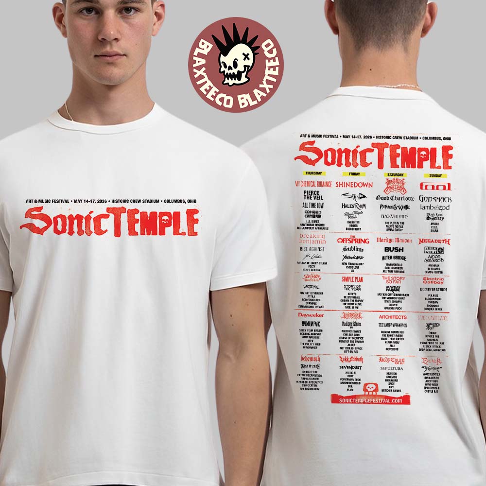 Sonic Temple Festival 2026 Full Lineup In Columbus Ohio At Historic Crew Stadium On May 14-17 2026 Two Sided T-Shirt Sonic Temple Festival 2026 Full Lineup In Columbus Ohio At Historic Crew Stadium On May 14-17 2026 Two Sided T-Shirt