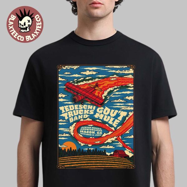 Tedeschi Trucks Band And Gov’t Mule Macon Georgia 2025 Gig Poster At Atrium Health Amphitheater On October 11 2025 Unisex T-Shirt