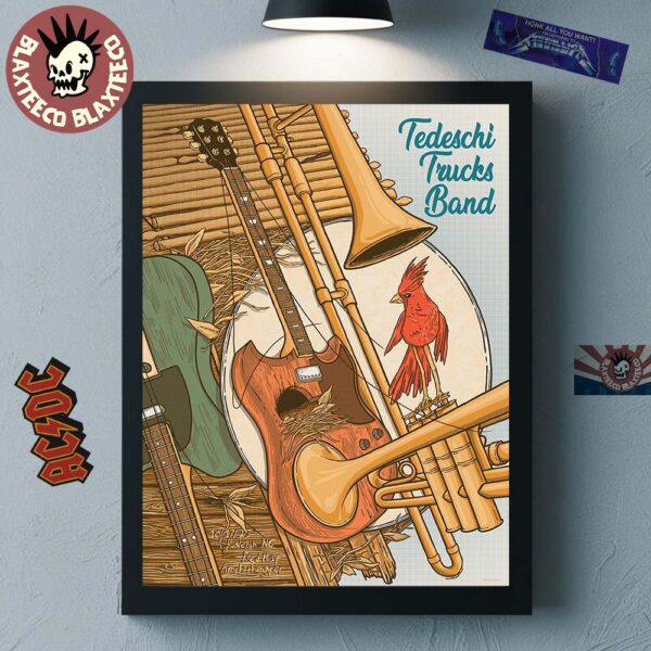 Tedeschi Trucks Band Raleigh North Carolina 2025 Event Poster At Red Hat Amphitheater On October 17 2025 Home Decor Poster Canvas