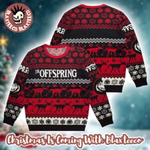 The Offspring Reindeer Black And Red Ugly Christmas Sweater