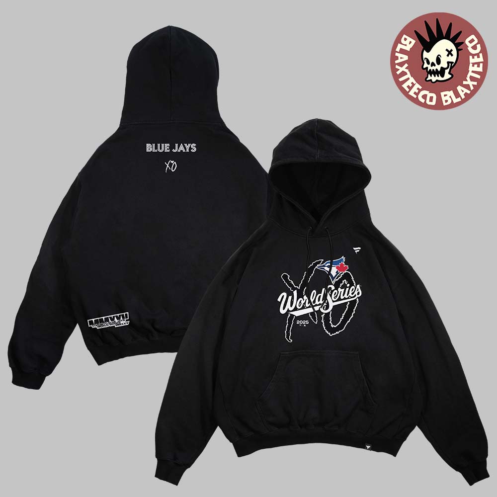 The Weeknd And XO X Toronto Blue Jays 2025 MLB World Series Legacy Black Fleece Hoodie The Weeknd And XO X Toronto Blue Jays 2025 MLB World Series Legacy Black Fleece Hoodie