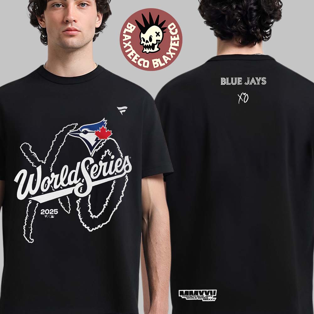 The Weeknd And XO X Toronto Blue Jays 2025 MLB World Series Legacy Black T-Shirt The Weeknd And XO X Toronto Blue Jays 2025 MLB World Series Legacy Black T-Shirt