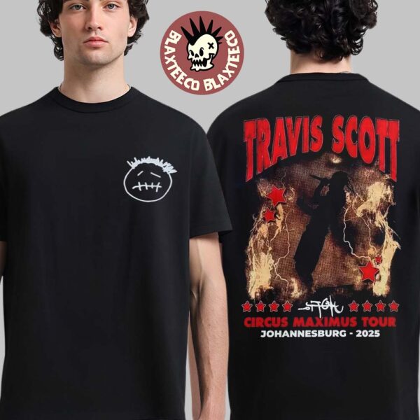 Travis Scott Circus Maximus Tour 2025 Johannesburg Exclusive Merch Two Sided T-Shirt