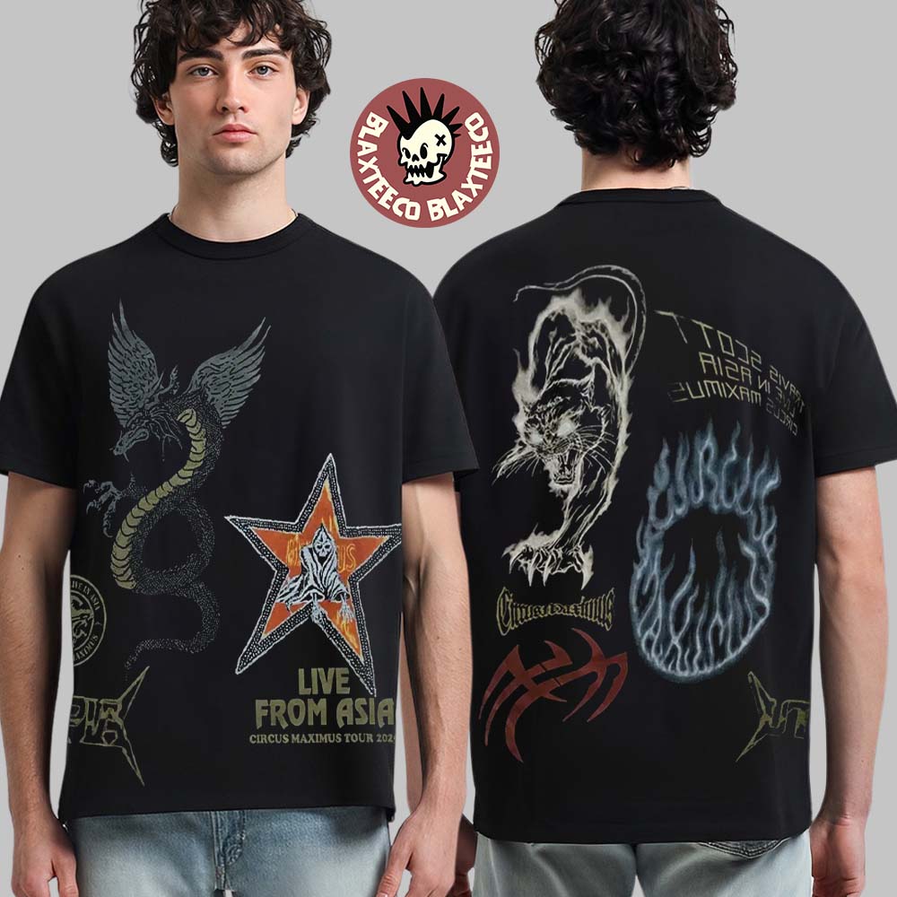 Travis Scott Live From Asia Circus Maximus Tour 2025 Merch Dragon And Tiger T-Shirt Travis Scott Live From Asia Circus Maximus Tour 2025 Merch Dragon And Tiger T-Shirt