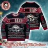 Volbeat Signature Big Logo Black And Grey Stripes Pattern Holiday Ugly Christmas Sweater
