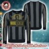 Volbeat Signature Big Logo Black And Grey Stripes Pattern Holiday Ugly Christmas Sweater