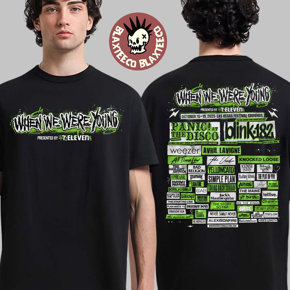 When We Were Young 2025 Festival Day 2 Presented By 7 Eleven Lineup In Las Vegas NV At Las Vegas Festival Grounds On October 19 2025 Two Sided T-Shirt