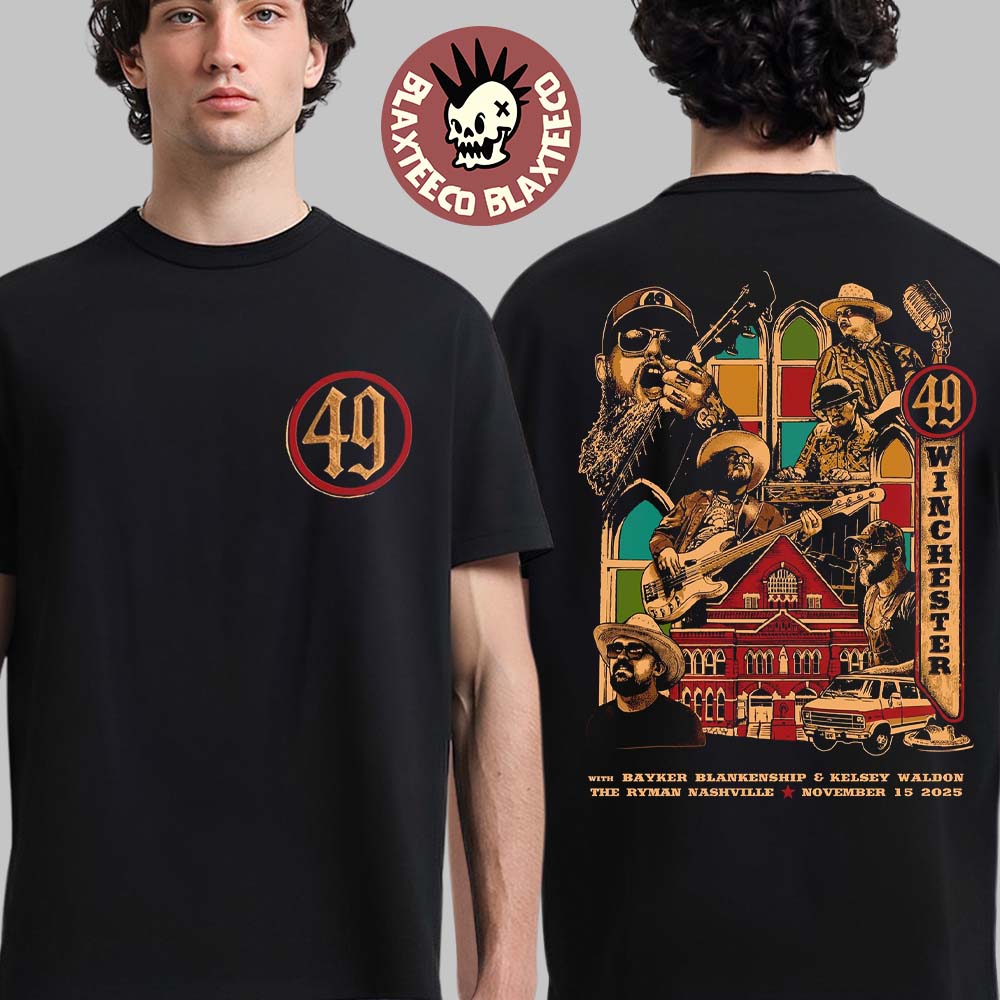 49 Winchester Nashville Tennessee 2025 Night 2 Event Poster At The Ryman On November 15 2025 Two Sided T-Shirt 49 Winchester Nashville Tennessee 2025 Night 2 Event Poster At The Ryman On November 15 2025 Two Sided T-Shirt