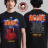ACDC Angus Bolts PWR UP Tour North America 2025 Tour Dates Two Sides Unisex T-Shirt