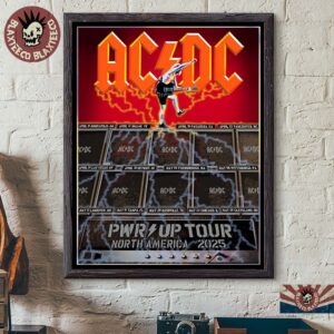 ACDC Angus Young PWR Up Tour North America 2025 High Voltage Tour Dates Poster Canvas For Home Decorations