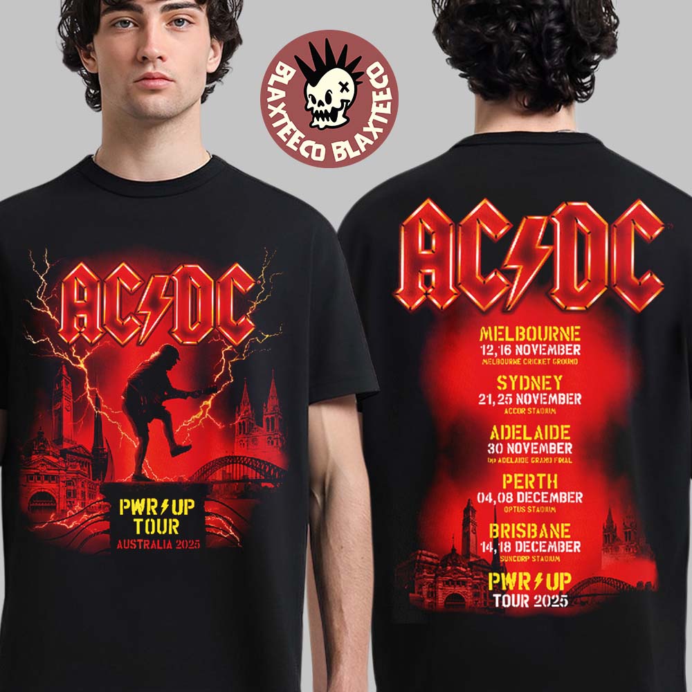 ACDC Australia PWR Up Tour 2025 Official Exclusive T-Shirt ACDC Australia PWR Up Tour 2025 Official Exclusive T-Shirt