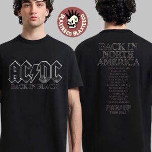 ACDC Back In Black Back In North America PWR UP Tour 2025 Two Sides Unisex T-Shirt