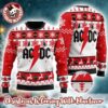 ACDC Band Signature Logo With Thunder And Xmas Tree Pattern 2025 Ugly Christmas Sweater