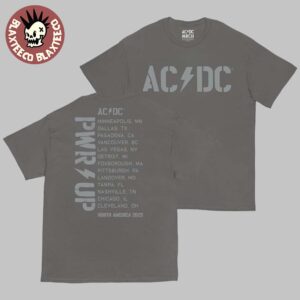 ACDC Charcoal Logo PWR UP Tour North America 2025 Tour Dates Two Sides Unisex T-Shirt