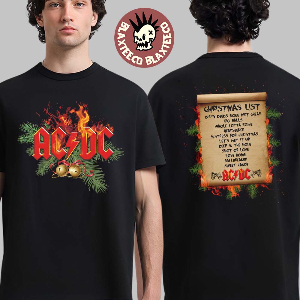 ACDC Christmas 2025 Mistletoe Holiday Wish List T-Shirt ACDC Christmas 2025 Mistletoe Holiday Wish List T-Shirt