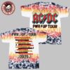 ACDC PWR Up Tour North America 2025 Official Tour Dates Angus Young Art All Over Print Shirt