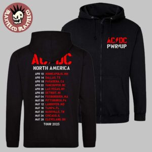 ACDC PWR UP North America Tour 2025 Tour Dates Zip Hoodie