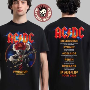 ACDC PWR Up Australia 2025 Angus Koala PWR UP Tour With Dates Back Two Sided T-Shirt
