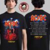 ACDC PWR Up Australia 2025 Angus Young Powerage PWR UP Tour With Dates Back Two Sided T-Shirt