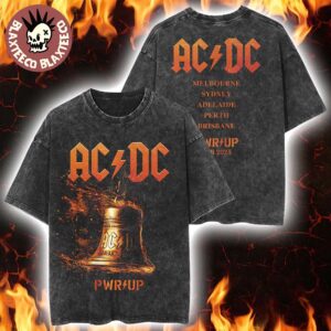 ACDC PWR Up Australia 2025 Hells Bells Lightning PWR UP Tour Washed Tee