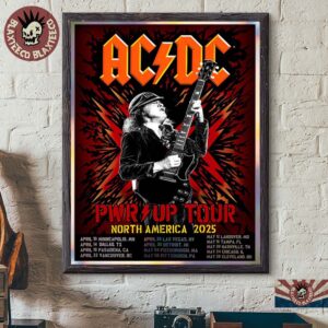 ACDC PWR Up Tour North America 2025 Official Tour Dates Home Decor Poster Canvas