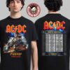 ACDC PWR Up Warsaw Polska 2025 Exclusive Merch Tee At PGE Narodowy On July 4 2025 Angus Young Statue Art Two Sided T-Shirt