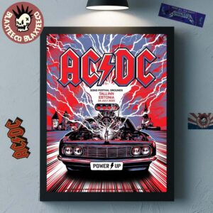 ACDC Tallinn PWR UP Tour Poster Estonia At Song Festival Grounds On July 24 2025 Home Decor Poster Canvas