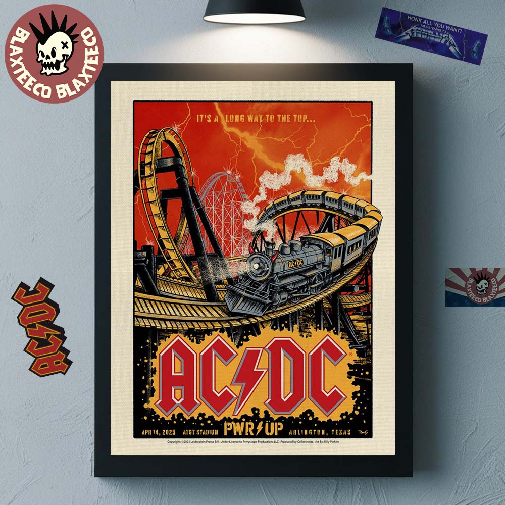 ACDC Texas PWR Up Tour Poster North America 2025 Arlington At AT And T Stadium On April 14 2025 It Is A Long Way To The Top Devil Train Art Poster Canvas ACDC Texas PWR Up Tour Poster North America 2025 Arlington At AT And T Stadium On April 14 2025 It Is A Long Way To The Top Devil Train Art Poster Canvas