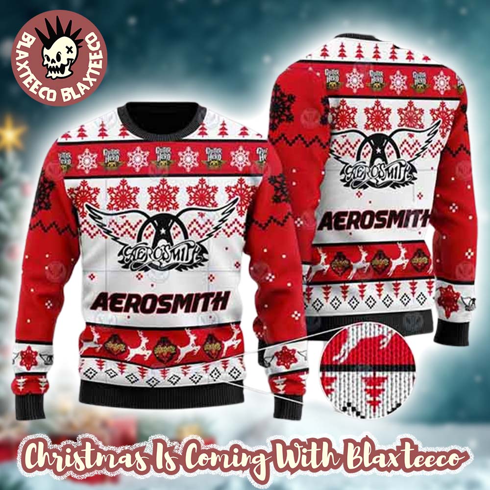 Aerosmith Signature Logo Classic Ugly Christmas Sweater