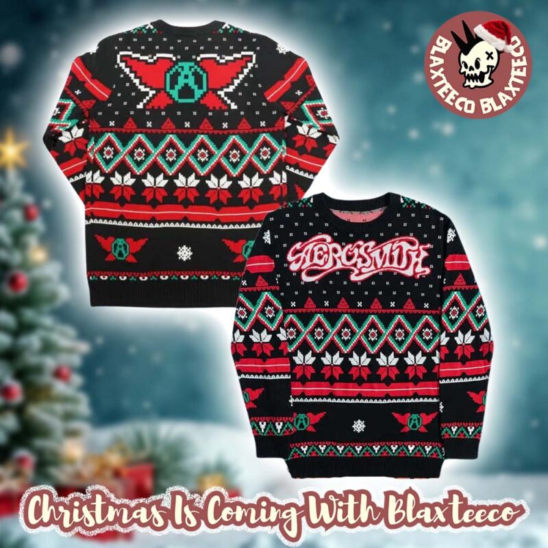 Aerosmith Signature Logo Holiday Style Personalized Ugly Christmas Sweater U04k4 hd2hsc.jpg